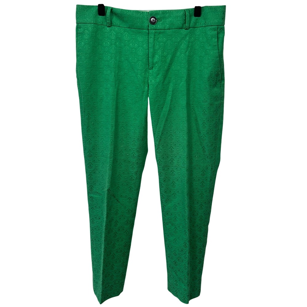 Banana Republic Hampton Green Geometric Tapered Trousers Dress Pants Womens 4